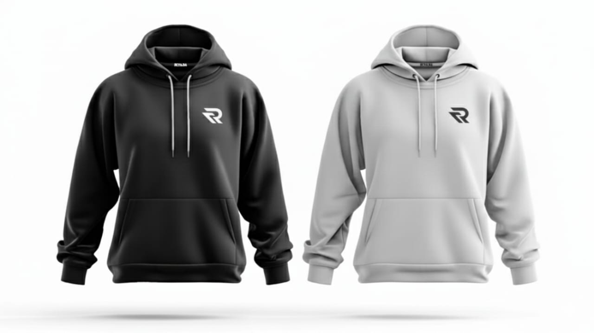 USE FOR CATALOG White & Black Rivana Pullover Hoodie - Image 1